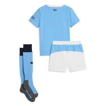 Dziecięcy zestaw koszulek piłkarskich Manchester City Home Soccer (koszulka + spodenki + skarpetki) 2025/26 Top Soccer Jerseys Store